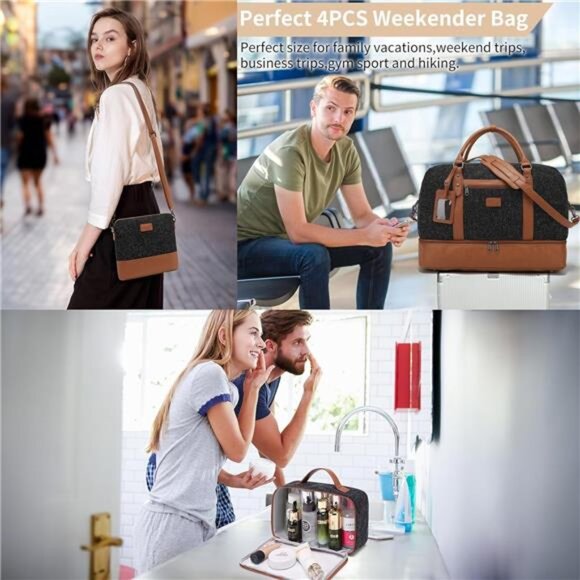 Weekender Bags for Women Large Overnight Bag Weekend Travel Duffel Bag - Picture 2 of 7